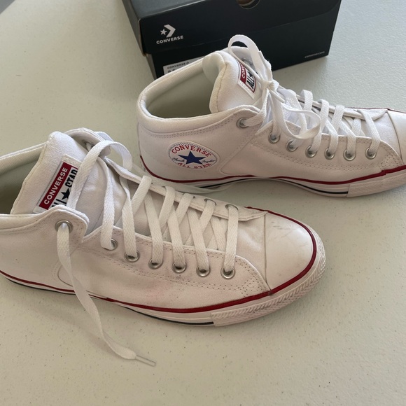 Chuck Taylors. Worn once for an 80’s themed party. :) scuffed. Size 9.5 - Picture 1 of 8